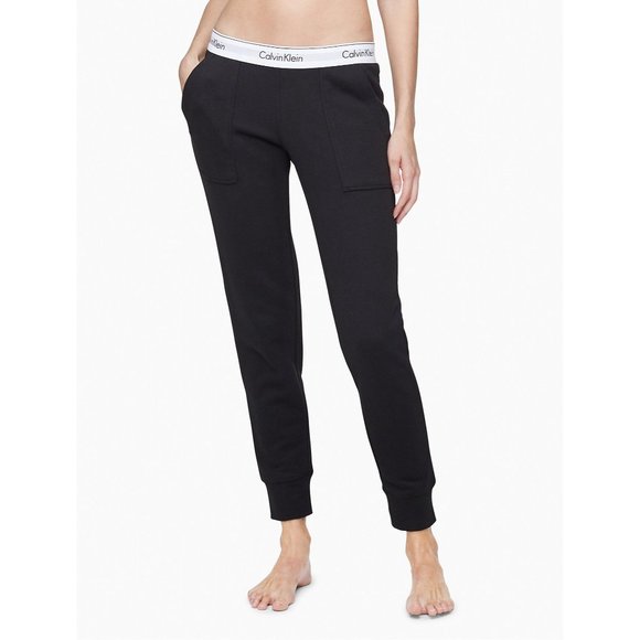 Calvin Klein Women's size Large Jogger Sleep Sweatpants Black Logo Lounge QS5716 - Picture 11 of 11